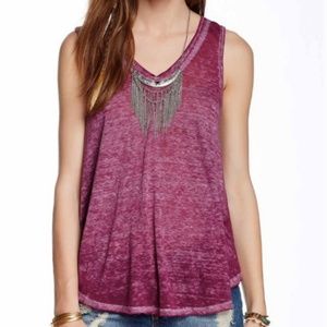 Free People Breezy Burnout Tank Violet, Size large
